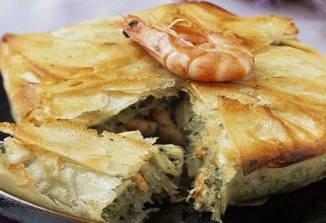 Pastilla with fish and seafood